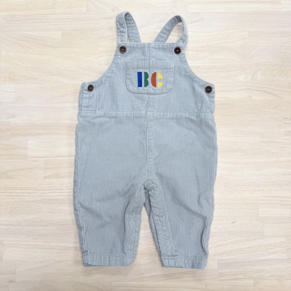 Bobo Choses gray corduroy overalls